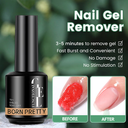 Quitaesmalte en gel Magic Fast Remover - Limpiador de esmalte en gel UV de 15 ml