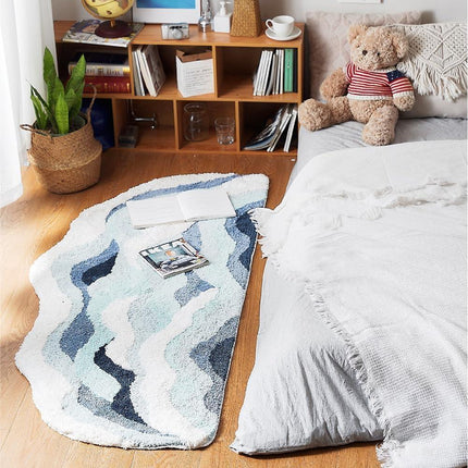 Tapis antidérapant pour chambre d'enfant Blue Waves