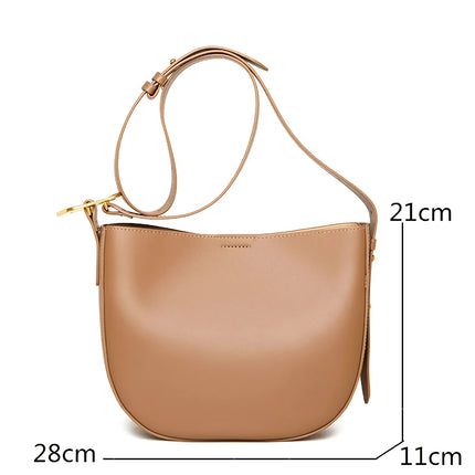 Sac à bandoulière vintage en cuir de vache pour femme - Sac fourre-tout élégant