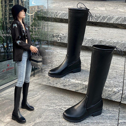 Bottes pour femmes avec grande circonférence de tube, pieds gras, jambes épaisses sous le genou, grande taille, élastique