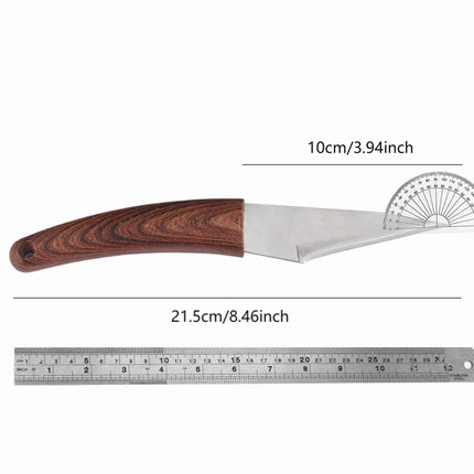 Couteau à greffer avec manche en bois massif et étui en cuir