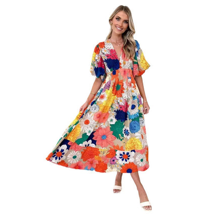 Robe d'été à imprimé nouveau tempérament pour femme