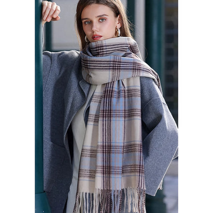 Imitation Cashmere Plaid Winter Scarf