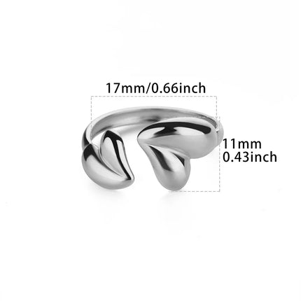 Heart Stainless Steel Adjustable Ring