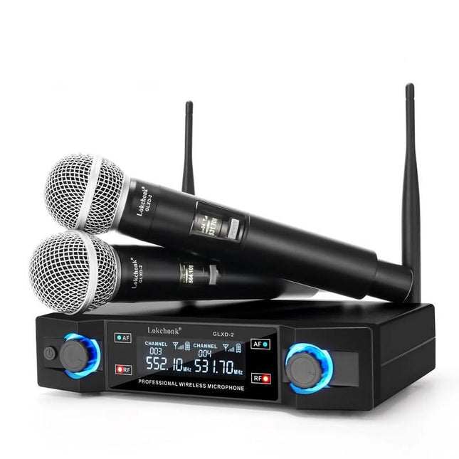 Système de microphone sans fil à deux canaux pour les soirées karaoké