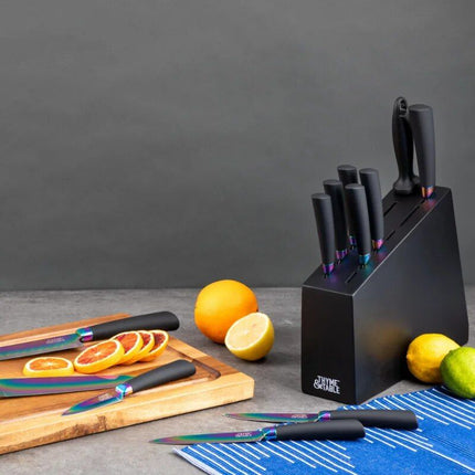 Rainbow Stainless Steel 13-Piece Knife Block Set - Wnkrs