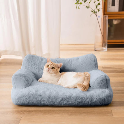 Sofá cama de felpa suave para mascotas: sofá lavable para gatos pequeños