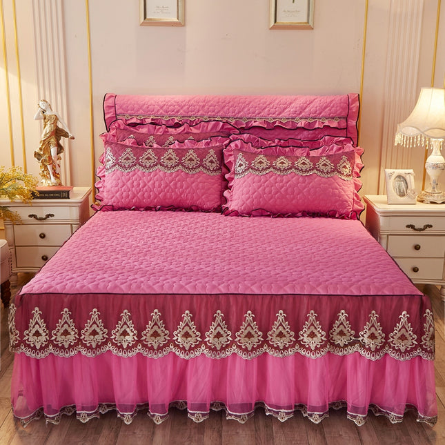 Quilted Lace Bed Skirt Bed Liner - Wnkrs