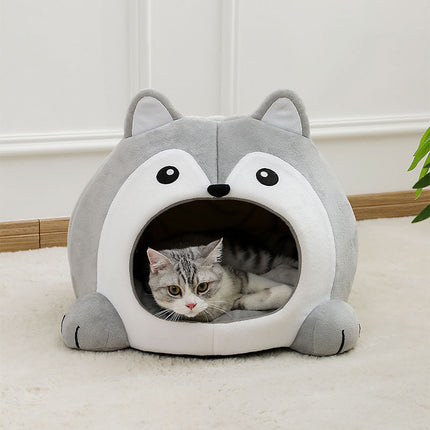 Lit et chaise longue en peluche pour chat