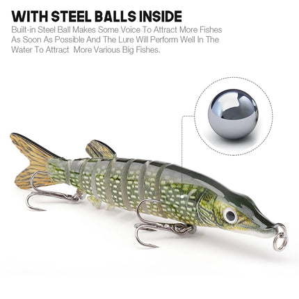 Leurre de pêche Crankbait Mini Pike 10 cm 8,7 g - Leurre artificiel à immersion lente pour brochet, bar et plus encore