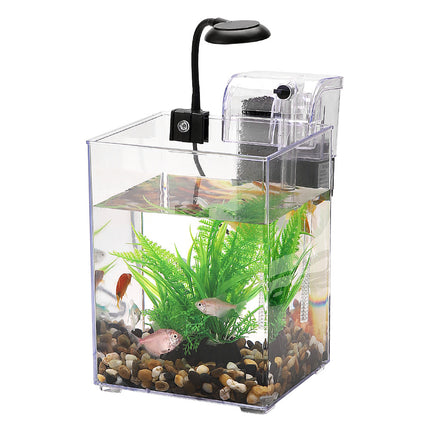 Aquarium de bureau alimenté par USB avec lumières LED