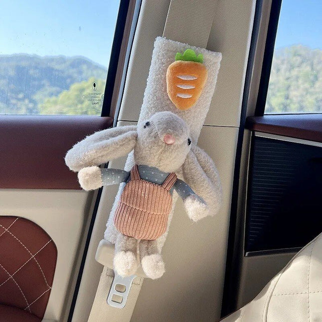 Plush Doll Rabbit Bear Car Seat Belt Shoulder Cover - Wnkrs