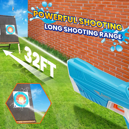 Pistolet à eau électrique avec absorption d'eau automatique pour enfants et adultes