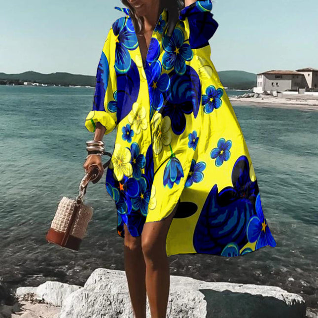 Camisa de fiesta con estampado europeo y americano para damas