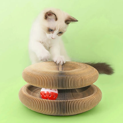 Boule à gratter en papier ondulé Magic Transformation pour chat