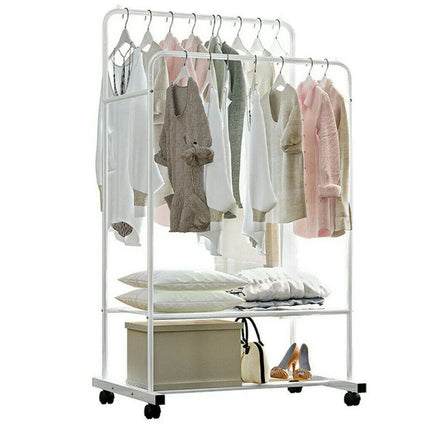 Double Rail Clothes Rack with Shoe Storage - Wnkrs