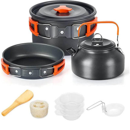 Lightweight Aluminum Camping Cooking Set for Hiking, Trekking & Outdoor Adventures - Wnkrs