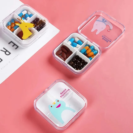 Portable Cartoon Mini Travel Pill Box