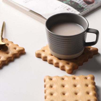 Posavasos de madera natural para galletas