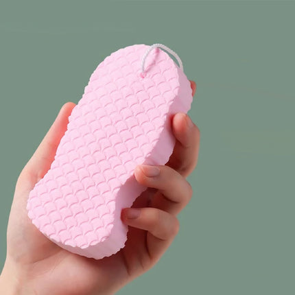 Esponja de baño para limpieza corporal con forma de escamas de pez en 3D