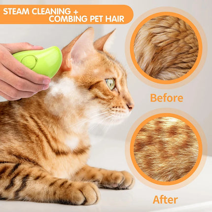 Brosse à vapeur électrique 3 en 1 pour chiens et chats