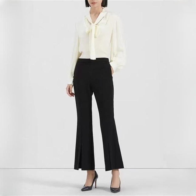 Elegant High-Waist Flared Trousers