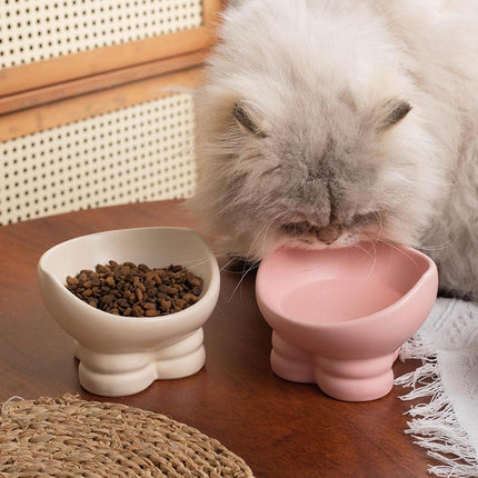 Jolie gamelle en céramique pour chat avec pieds hauts