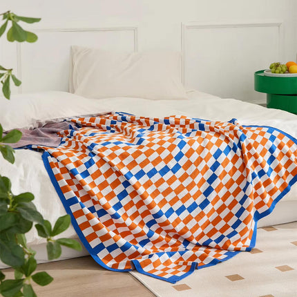 Colorful Plaid Blanket - Perfect for Home, Travel, and Outdoor Use