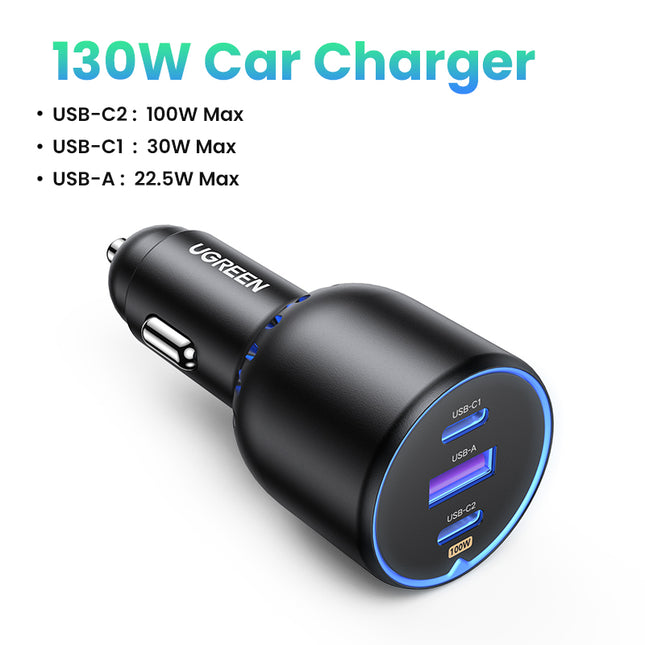 Chargeur de voiture USB-C 130 W pour une charge rapide et efficace