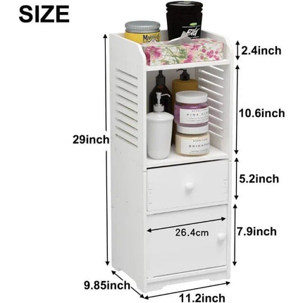 Compact White Bathroom Storage Cabinet - Wnkrs