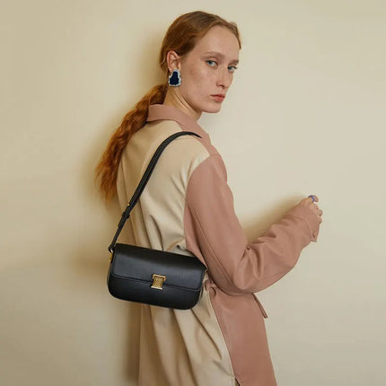 Sac à main élégant en cuir pour femme, petit format carré