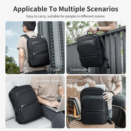 Sac à dos pour ordinateur portable pour homme - Sac de voyage et d'école fin et étanche