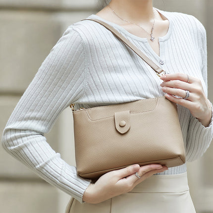 Sac messager à bandoulière en cuir véritable pour femme