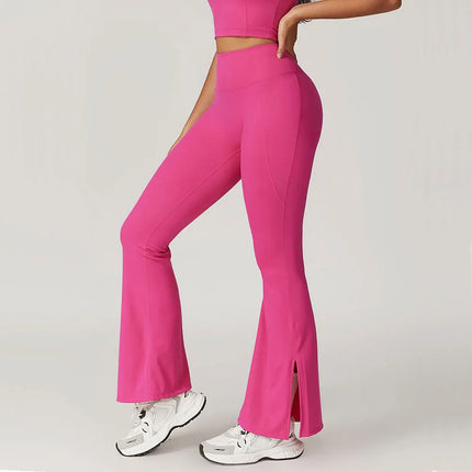 Pantalones de yoga acampanados de cintura alta para mujer