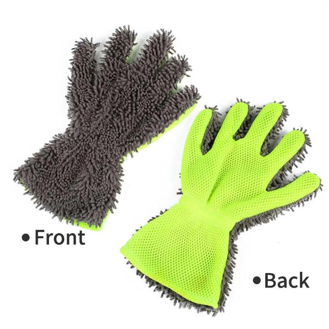 Gants de lavage de voiture en microfibre double face – Outil de nettoyage polyvalent pour voitures et maison