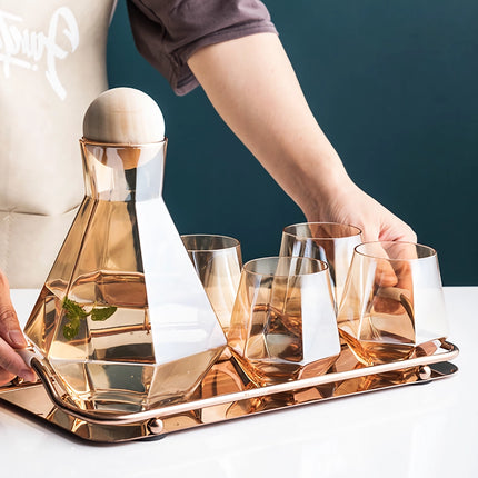 Ensemble de carafe en verre élégant avec couvercle en bois – Parfait pour toutes les occasions