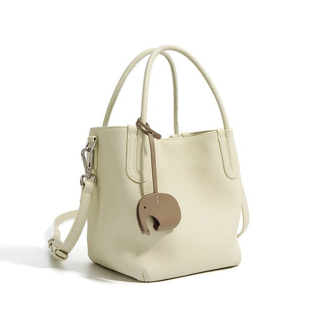 Sac seau rétro en cuir véritable pour femme – Sac à main décontracté à bandoulière et à bandoulière