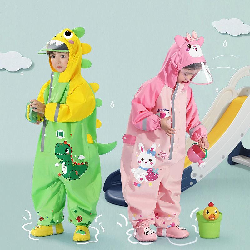 Children’s One-Piece Rain Suit with Zipper and Elastic Cuffs