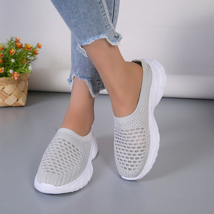 Chaussons à plateforme en maille à enfiler pour femmes