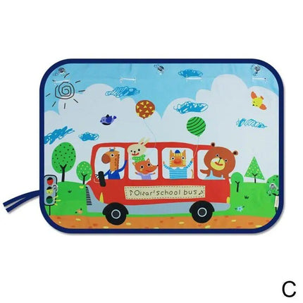 Cartoon Rear Window Car Sunshade: UV Protection & Fun Design for Kids - Wnkrs