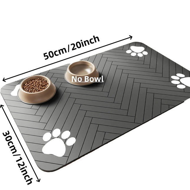 Tapis d'alimentation absorbant pour animaux de compagnie avec support en caoutchouc imperméable