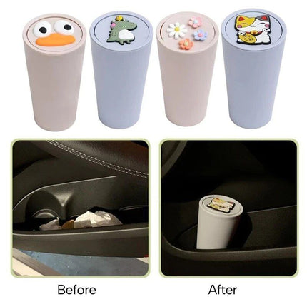 Compact Car Trash Can with Lid – Portable Waste Bin for Auto & Home - Wnkrs