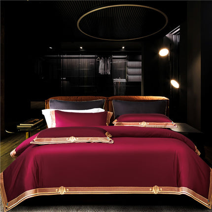 Cotton Pure Cotton Light Luxury Wine Red Bedding - Wnkrs