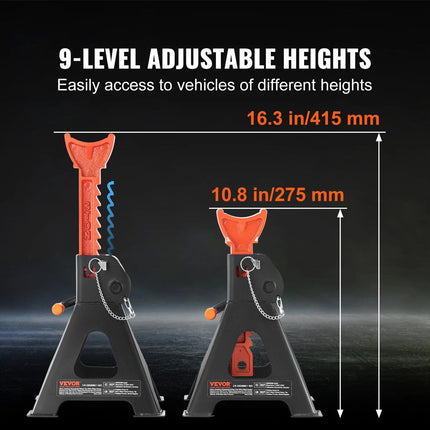 Heavy-Duty Double Locking Jack Stands 3/6 Ton Capacity - Wnkrs