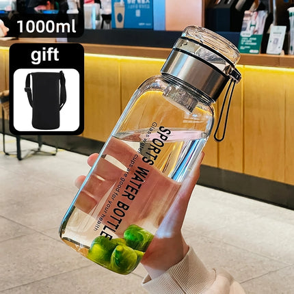 Bouteille d'eau portable en verre de grande capacité de 2 L