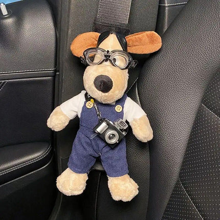 Cartoon Dog Plush Car Seat Belt Shoulder Protector - Wnkrs