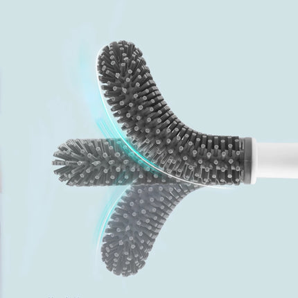 Brosse de toilette en silicone souple et écologique avec support