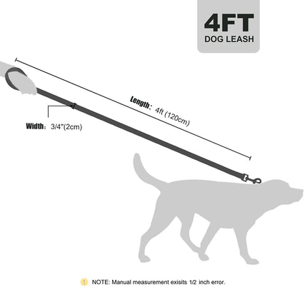 Correa para perros de cuero suave y acolchada - 120 cm para adiestramiento y paseos