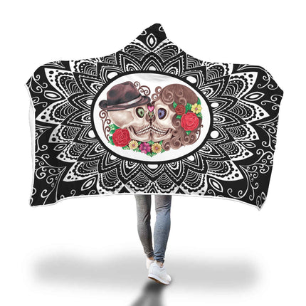 Hooded Blanket Cloak 3D Digital Printing Nap Blanket Skull - Wnkrs