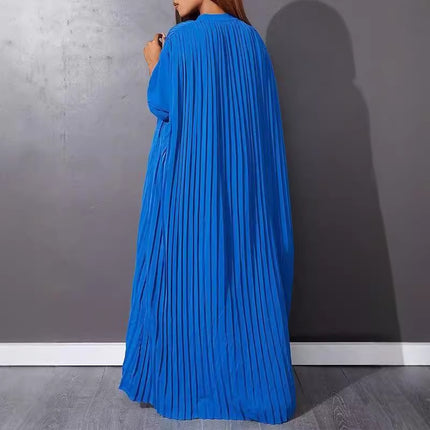 Robe ample à simple boutonnage et à plis grande taille